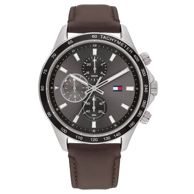Product Ανδρικό Ρολόι Tommy Hilfiger 1792015 (45mm) Δερμάτινο Λουράκι Καφέ base image