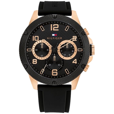 Product Ανδρικό Ρολόι Tommy Hilfiger 1792028 (46mm) Καουτσούκ Λουράκι Μαύρο base image
