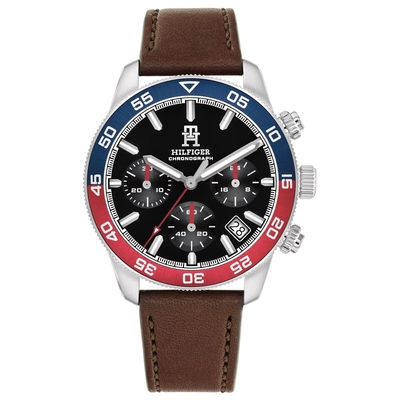 Product Ανδρικό Ρολόι Tommy Hilfiger 1792166 (40mm) Δερμάτινο Λουράκι Καφέ base image