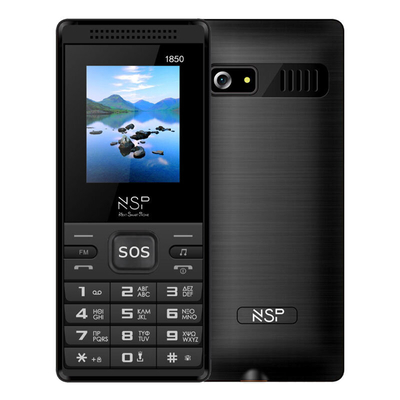 Product Κινητό NSP 1850DS BLACK (Ελληνικό Μενού) Dual SIM με Bluetooth, οθόνη 1.8 , κουμπί SOS, 30 ημέρες αυτονομία και ΔΩΡΟ hands-free base image