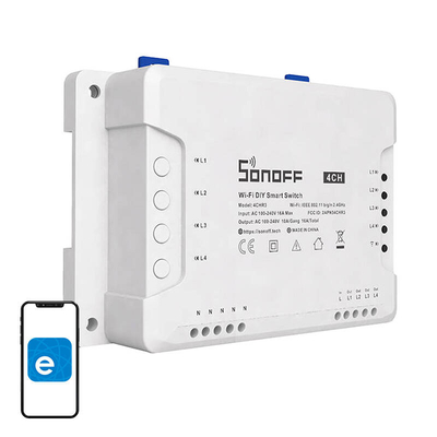 Product Έξυπνος Ενδιάμεσος Διακόπτης Sonoff WiFi 4CHR3 (Λευκό) base image