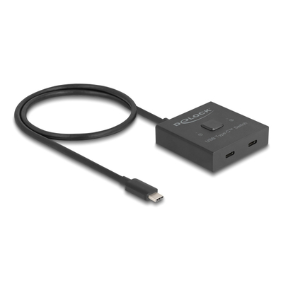 Product KVM Switch Delock USB-C 18911, 2 σε 1 Bidirectional, 10Gbps, 8K, 100W, Μαύρο base image