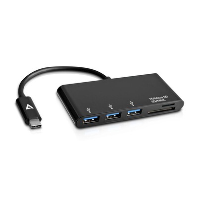 Product USB Hub V7 V7UC3U-HUB-BLK-1E base image