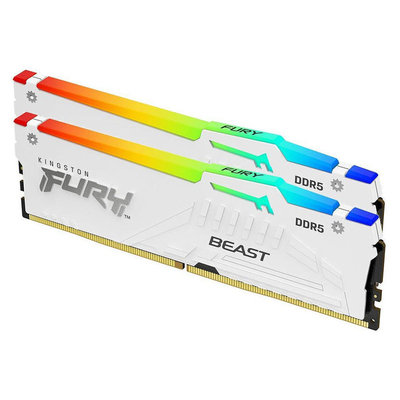Product Μνήμη RAM Σταθερού DDR5 64GB Kingston KF560C30BWAK2-64 FURY Beast White RGB 6000MT/s base image