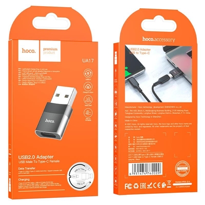 Product Αντάπτορας Hoco Ua17 Usb Male To Type-C Female Converter base image
