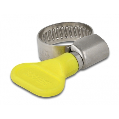Product Σφιγκτήρας Delock λαστιχοσωλήνα με πεταλούδα 13-19mm, κίτρινος, 10τμχ base image