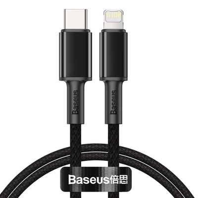Product Καλώδιο USB-C Baseus σε Lightning High Density Braided, PD, 20W, 1m (Μαύρο) base image