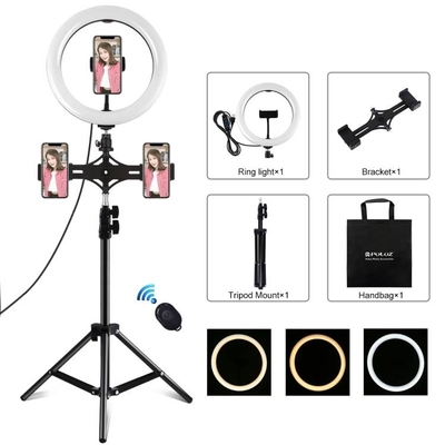 Product Ring Light Tripod Mount Puluz with 26cm LED Ring Vlogging 1,1m PKT3070B base image