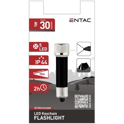 Product Φακός LED Entac 5 Μπρελόκ Μαύρο base image
