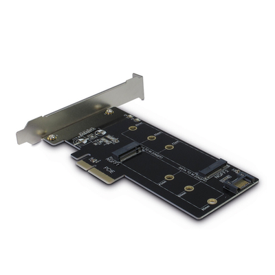 Product Controller PCIe Delock Riser Card Inter-Tech PCIe x4 -> M.2 + SATA->M.2 base image