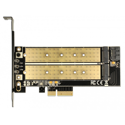Product Controller Delock PCIe-Card x4 to M2 KeyB + NVMe M.2 KeyM LowProfile base image