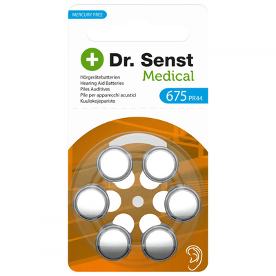 Product Μπαταρίες Ακουστικών Βαρηκοΐας Dr. Senst 675 (6τμχ) base image