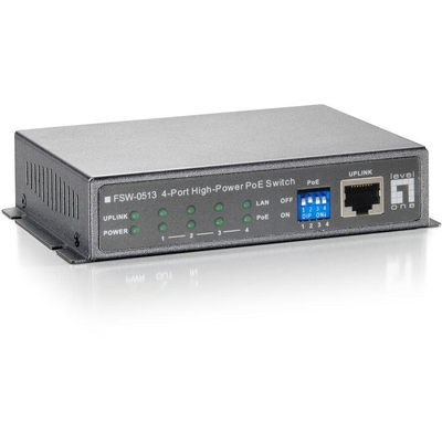 Product Network Switch LevelOne 4x FE FSW-0513 120W PoE base image