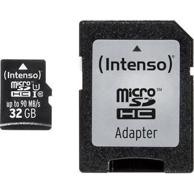 Product Κάρτα Μνήμης MicroSDHC 32GB Intenso 90MB/s Cl10 UHS-I +AD base image