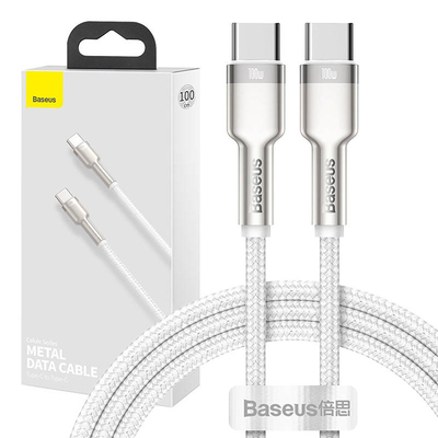 Product Καλώδιo USB-C to USB-C Baseus Cafule, 100W, 1m (white) base image
