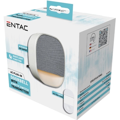 Product Κουδούνι Πόρτας Entac AC Plug-in, με φως νυκτός και Κινητικό Διακόπτη base image