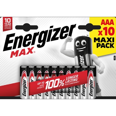 Product Αλκαλικές Μπαταρίες Energizer Max AAA (10 τμχ) base image