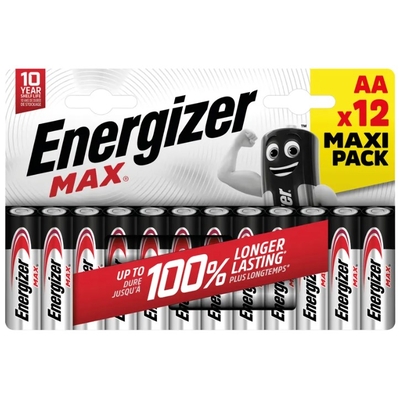 Product Αλκαλικές Μπαταρίες Energizer Max AA (12 τμχ) base image