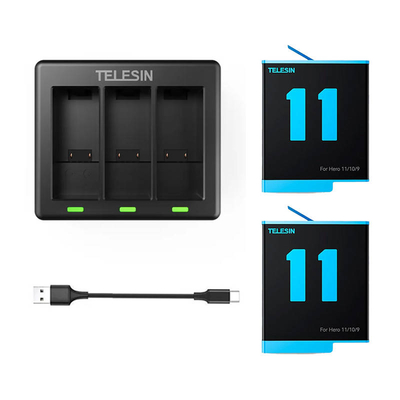 Product Αξεσουάρ Telesin 3-slot charger + 2 batteries for GoPro Hero 11 / Hero 10 / Hero 9 base image