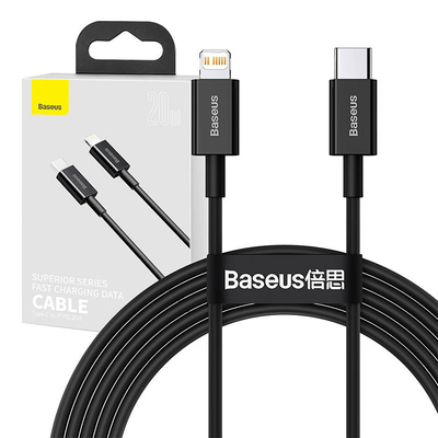 Product Καλώδιο USB to Lightning Baseus Superior Series to iP 20W PD 2m (black) base image