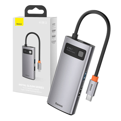 Product USB Hub 4in1 Baseus Metal Gleam Series USB-C to USB 3.0 + USB 2.0 + HDMI + USB-C PD base image
