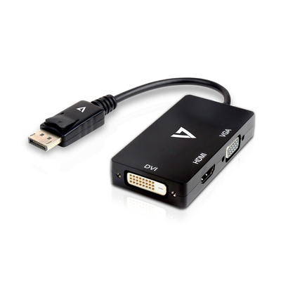 Product Αντάπτορας Mini DisplayPort σε VGA/DVI/HDMI V7 V7DP-VGADVIHDMI-1E Μαύρο base image