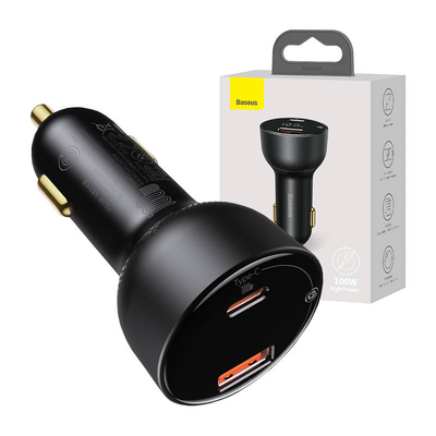 Product Φορτιστής Αυτοκινήτου Baseus Superme USB USB-C 100W (black) base image
