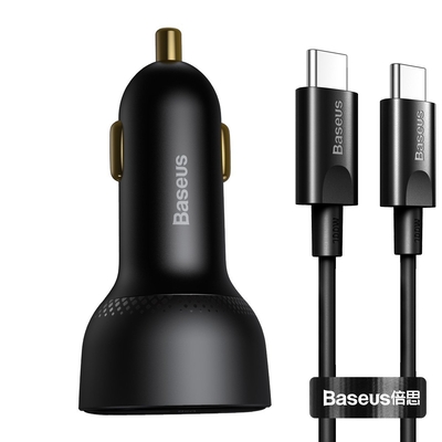 Product Φορτιστής Αυτοκινήτου Baseus Superme, USB, USB-C, 100W + USB-C (black) base image
