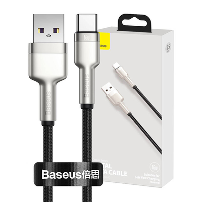 Product Καλώδιο USB to USB-C for Baseus Cafule, 66W, 0.25m (black) base image