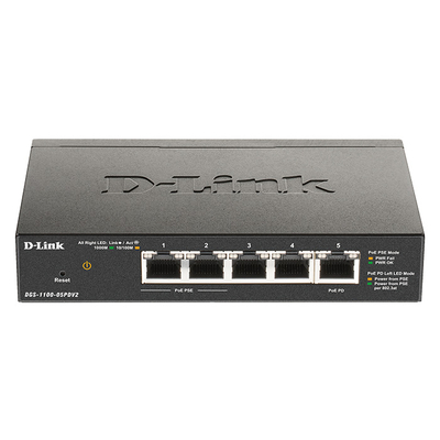 Product Network Switch D-Link DGS-1100-05PDV2 Managed Gigabit (PoE) Black base image