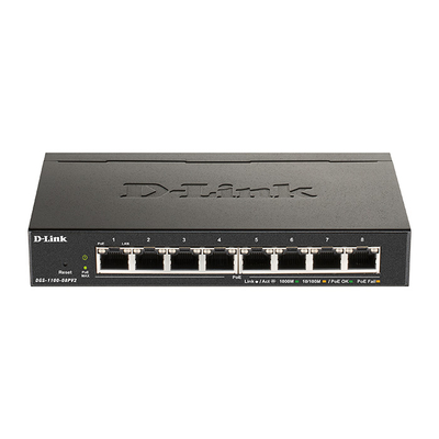 Product Network Switch D-Link DGS-1100-08PV2/E Managed L2/L3 Gigabit (PoE) Black base image