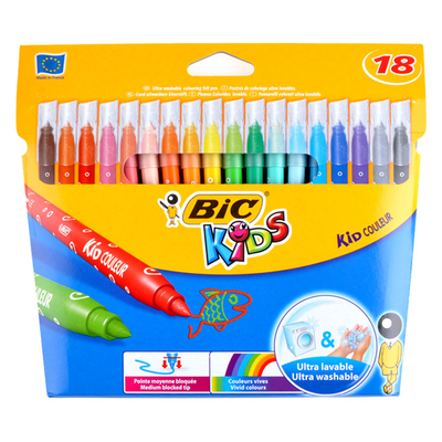 Product Σετ Χρωματιστών Bic Μαρκαδόρων Ζωγραφικής 21600273 Kid Couleur 18τμχ base image