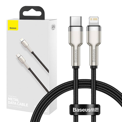 Product Καλώδιo USB-C for Lightning Baseus Cafule, PD, 20W, 0,25m (black) base image
