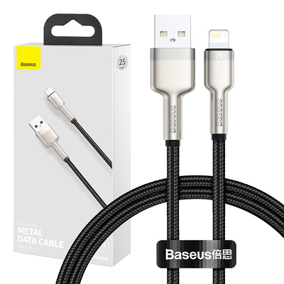 Product Καλώδιο USB to Lightning Baseus Cafule 2.4A 0 25m (black) base image