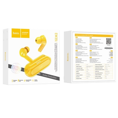 Product Bluetooth Headset Hoco Ew39 Bright, Κίτρινο, Enc base image