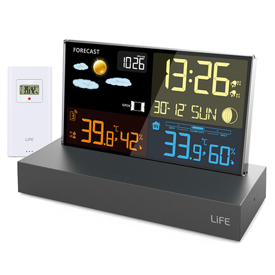 Product Μετεωρολογικός Σταθμός Life με frameless οθόνη και ασύρματο εξωτερικό αισθητήρα. base image