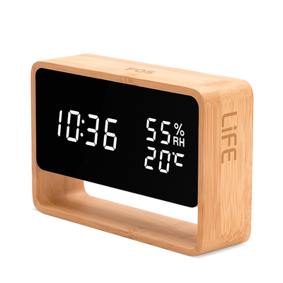 Product Ψηφιακό Ρολόι Life Επιτραπέζιο Bamboo Θερμόμετρο / υγρόμετρο εσωτερικού χώρου base image