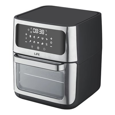 Product Φριτέζα Αέρος Life 12L, με ψηφιακή οθόνη LED, γυάλινη πόρτα και φωτιζόμενο κάδο, 1800W. base image