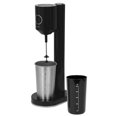Product Φραπεδιέρα Life 1 inox + 1 πλαστικό ποτήρι και πλήκτρο push, σε μαύρο 100W. base image