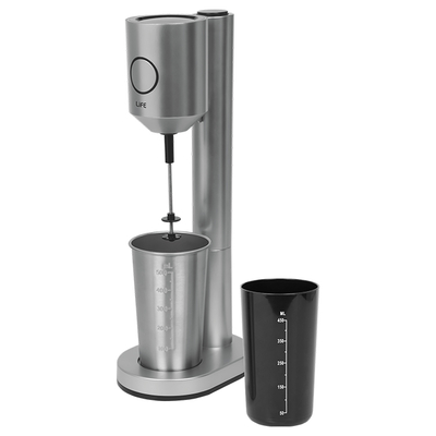 Product Φραπεδιέρα Life 1 inox + 1 πλαστικό ποτήρι και πλήκτρο push, σε ασημί 100W. base image