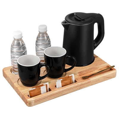 Product Δίσκος Καλωσορίσματος Life Welcome 5-Stars Από Ξύλο Δρυός Με Βραστήρα 0.8l 1360w Και 2 Κούπες base image