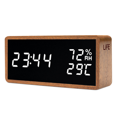 Product Ξύλινο Ψηφιακό Θερμόμετρο/Υγρόμετρο Life Noble Sapele Εσωτερικού Χώρου Με Ρολόι Ξυπνητήρι Και Ημερολόγιο base image