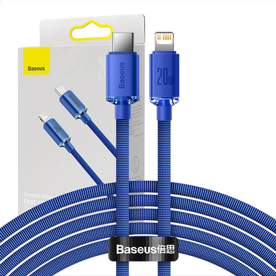 Product Καλώδιο USB to Lightning Baseus Crystal Shine 20W PD 2m (blue) base image