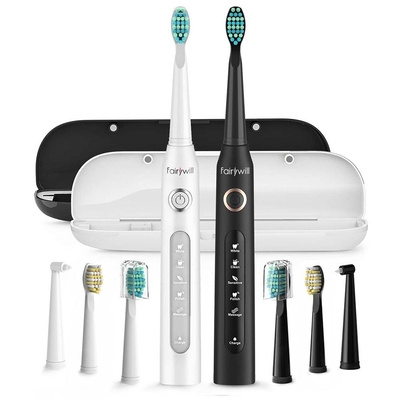 Product Ηλεκτρική Οδοντόβουρτσα with head set and case FairyWill FW-507 (Black and white) base image