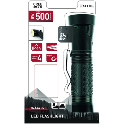 Product Φακός LED Entac 90° 5W T6 Αλουμινίου (3xAAA Δεν περιλαμβ.) base image