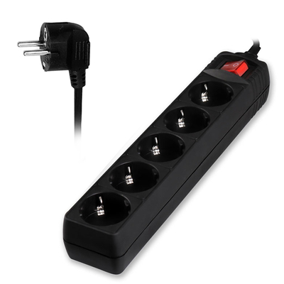 Product Πολύπριζο Sonora PSB501 5 Θέσεων με Διακόπτη και Καλώδιο 1.5m Black base image