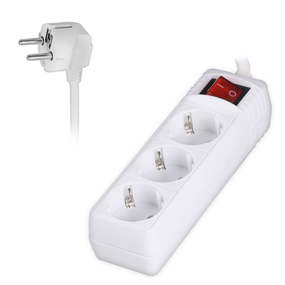 Product Πολύπριζο Sonora PSW301 3 Θέσεων με Διακόπτη και Καλώδιο 3m White base image