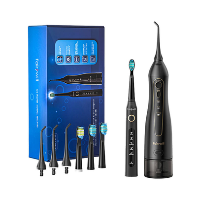 Product Ηλεκτρική Οδοντόβουρτσα with tip set and water fosser FairyWill FW-507+FW-5020E (black) base image