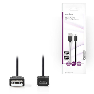 Product Καλώδιο Nedis USB 2.0 A Male to Micro B Male 5m Black base image