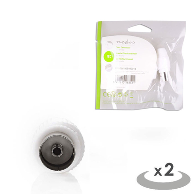 Product Βύσμα RF Nedis IEC(Coax) Connector Female-2 Pieces White base image